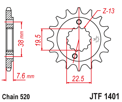JT SPROCKETS gear wheel JTF1401.14 (211614jt)